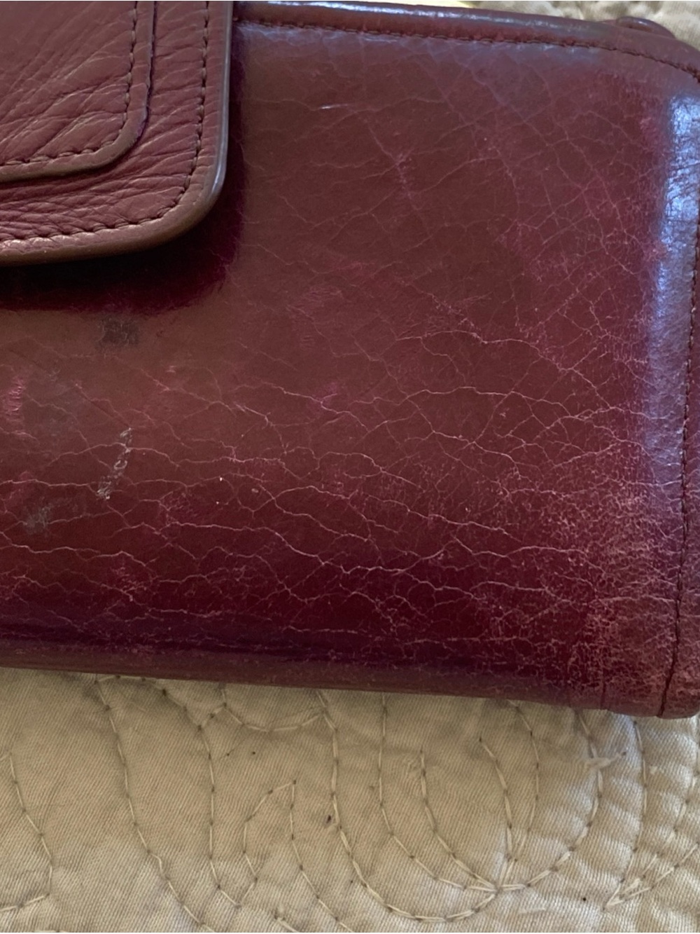 HOBO Nova Plum Purple Leather Wristlet Clutch with Gold-Tone Frame - Picture 4 of 16